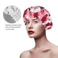 thumbnail image 5 of Rose Shower Cap, Reusable Bath Hair Hat for all Hair Lengths Hair Cover with Elastic Band Double Waterproof Layers Bathing Hat, 5 of 5