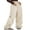 Milky White, variant on Aunavey Womens Parachute Pants Baggy Cargo Pants Elastic Low Waist Wide Leg Y2K Track Pant Trousers