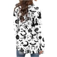 thumbnail image 6 of Lutiedan Halloween Cardigan for Women Pumpkin Cat Scary Graphic Cardigan Long Sleeve Open Front Knitted Sweater Coat,White, 6 of 6
