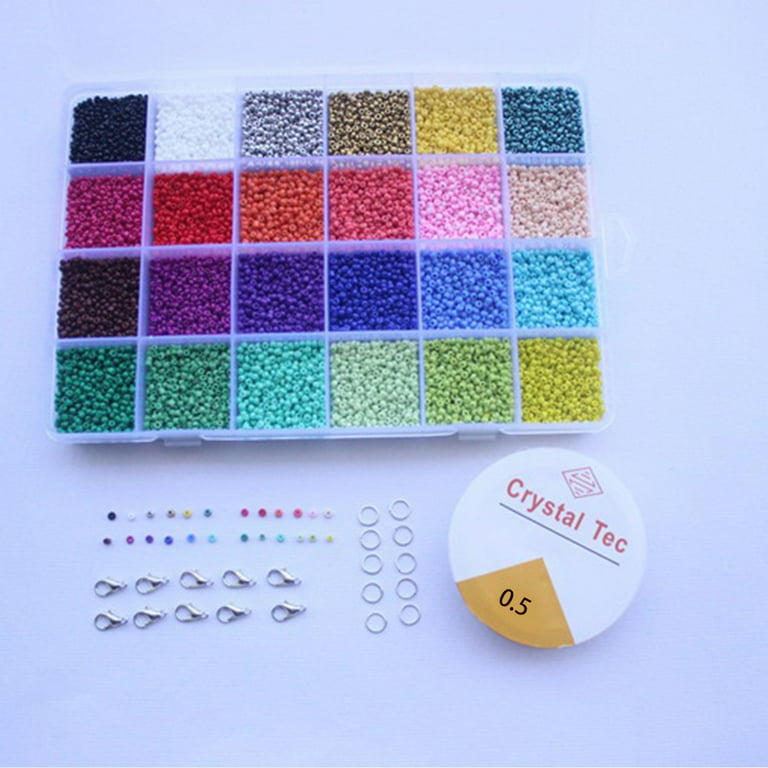 1Set 2mm Opaque Color Seed Beads 24 Color Assortment Glass Craft Beads 2mm  Seed Beads for Jewelry Making, Hole