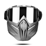 Htwon Ski Goggles with Detachable Adult Face Shield Mask Anti-Dust/UV Eye Protection，A