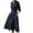 A-Navy, variant on Jinhomg Women Fashion Summer Dress Dressy Casual Wrap V Neck Tie Waist Dresses Flowy Swing Cotton Linen Half Sleeve Midi Dress with Pockets Navy M