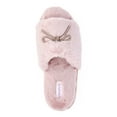 thumbnail image 4 of Joyspun Women's Rhinestone Bow Open-Toe Slippers, 4 of 5