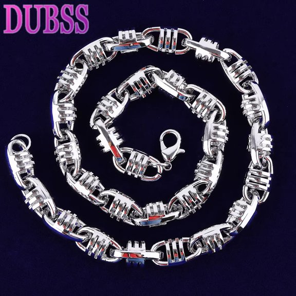 DUBSS Coffee Bean Cuban Link Chain for Men Necklace Choker Real Gold Plated Copper Hip Hop Jewelry