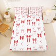 thumbnail image 2 of jejeloiu Kawaii Cute Bowtie Bed Sheets,Red Bowknot King Sheets For Bows Lovers 4-Piece, 2 of 6