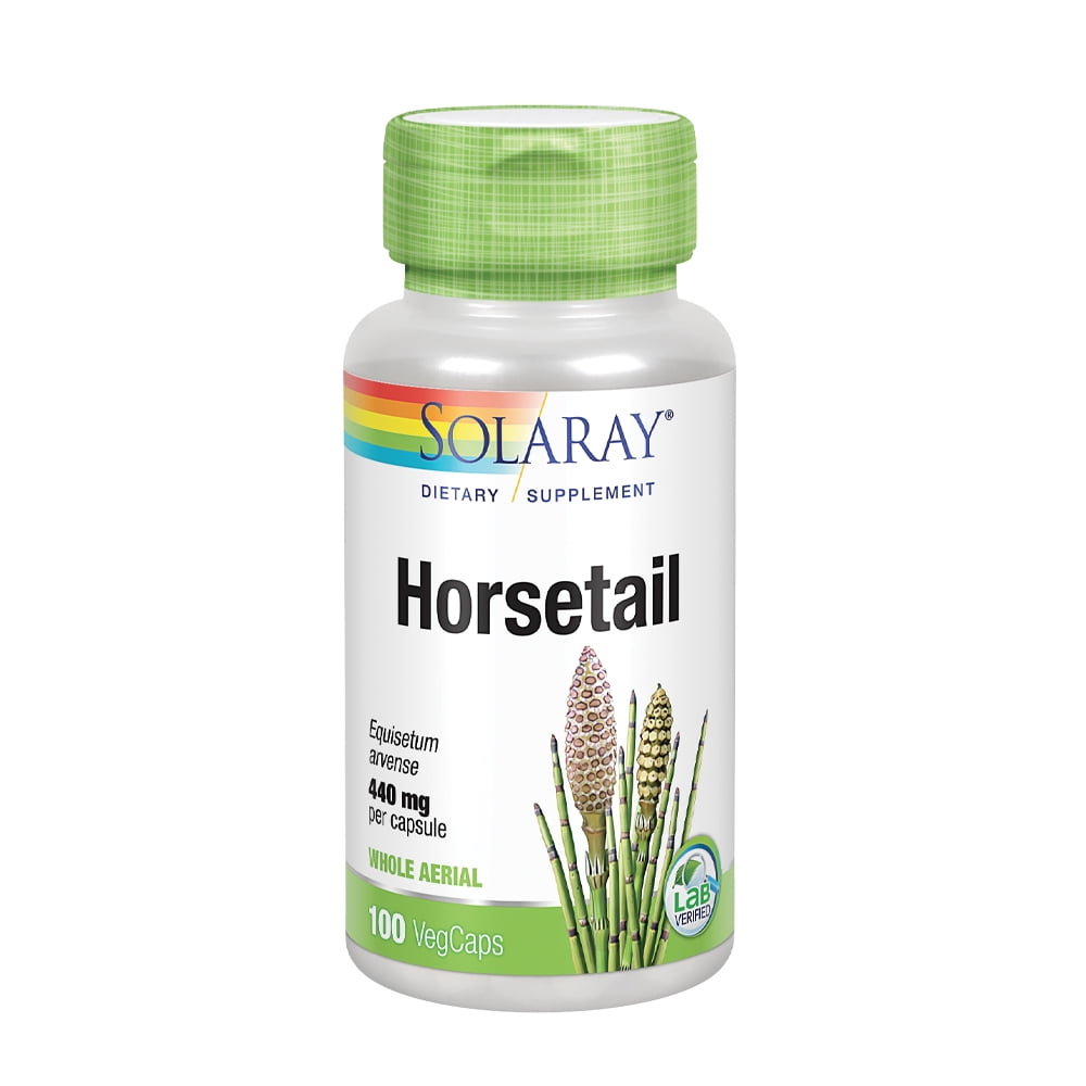 Solaray Horsetail 440 mg Silica Supplement for Healthy Hair, Skin