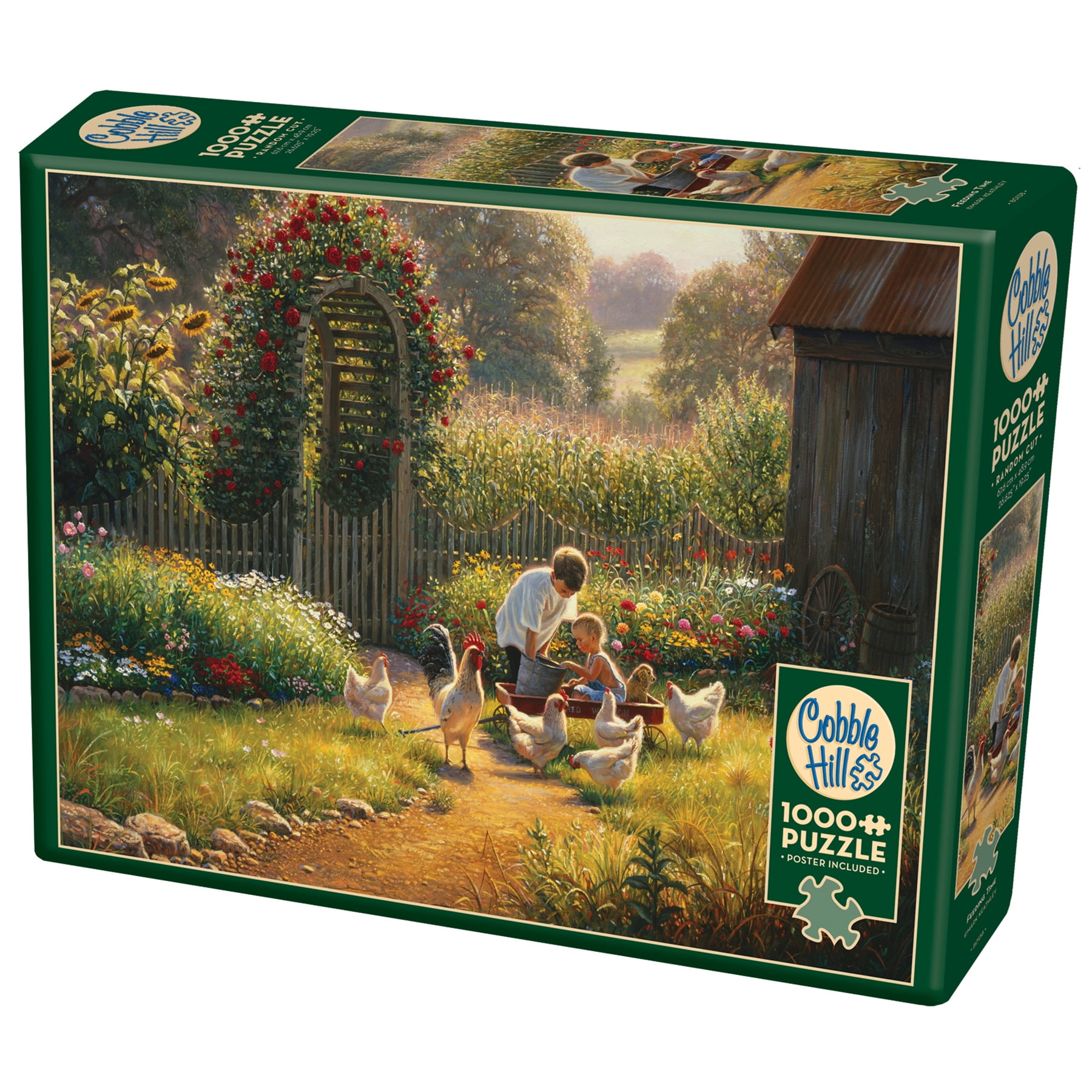 Cobble Hill 1,000 piece puzzle - Feeding Time - reference poster included