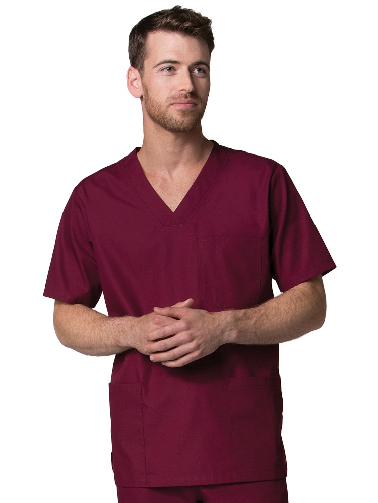 red panda men's vneck solid scrub top