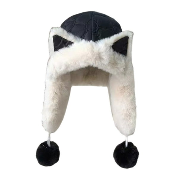 Gorro de poliéster Sonducket con orejeras y pompones para invierno negro