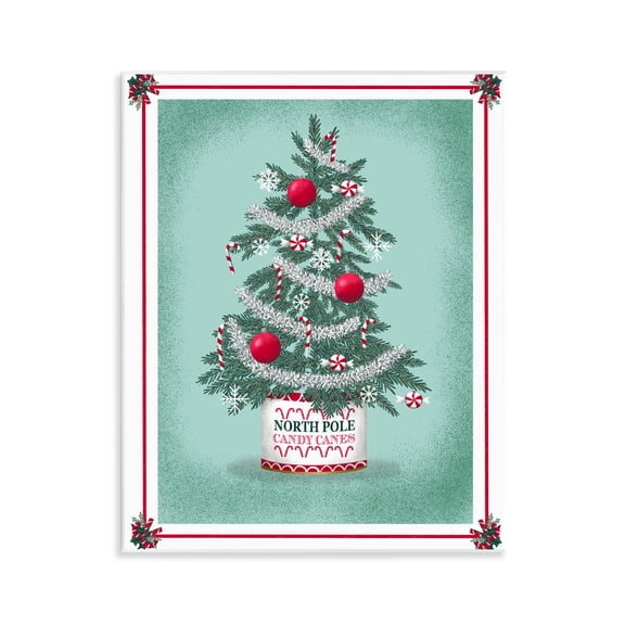 Stupell Industries North Pole Candy Cane Tree Wall Plaque Art design by Jilly Jack Designs, 14 x 11
