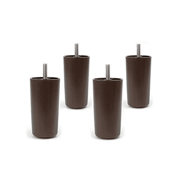 Leg Daddy 4" Round Tapered Plastic Sofa, Couch, and Chair Legs, Set of 4