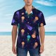 thumbnail image 2 of Balery Sea Jellyfish Camisas hawaianas de manga corta para hombre, camisas playeras de corte holgado, camisas de vacaciones con botones,Small, 2 of 7