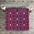 thumbnail image 3 of Ambesonne Orient Quilted Bedspread Set 3 Pcs, Moroccan Oriental Old, King Size, Indigo Red White, 3 of 3