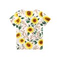 thumbnail image 4 of Abcomgle Girls Casual Tshirts Crewneck Vintage Sunflower Print Tshirt Short Sleeve Girls Shirts Summer Gradient Cotton Tops, 4 of 5