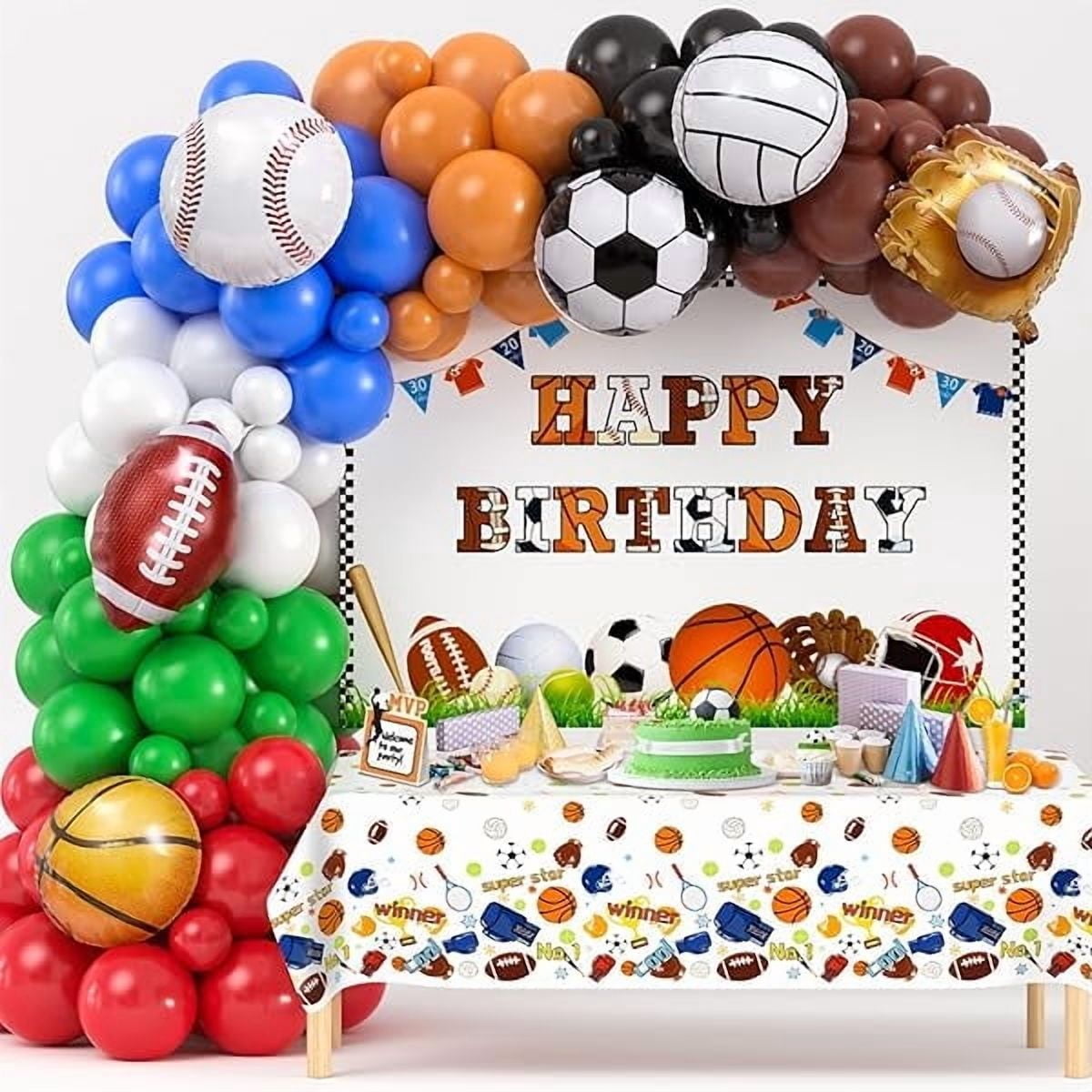 Born Two Ball Basketball 2nd Birthday Decorations Kit - Backdrop, Banner, Balloons & Tablecloth 1 thumbnail image