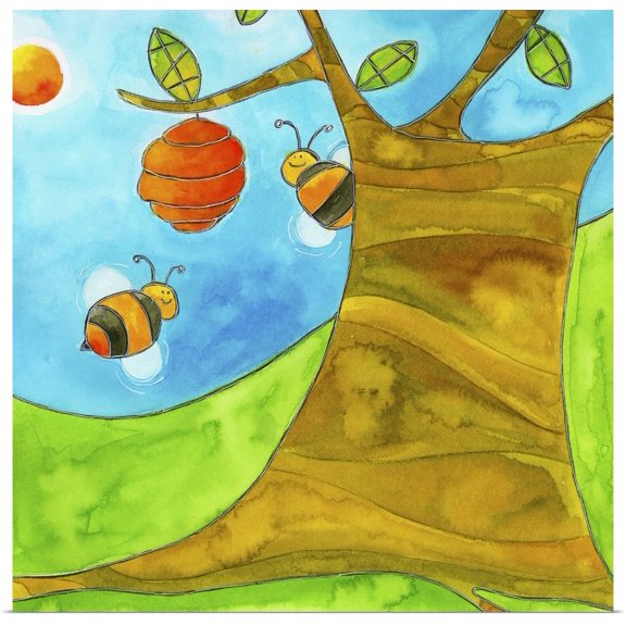 Great BIG Canvas | "Bees in a Tree" Art Print - 20x20