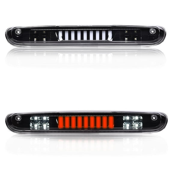 PIT66 LED 3rd Brake Light, Fit for 2007-2014 Chevy Silverado/2007-2014 GMC Sierra/ Fit for 2009-2010 H-ummer H3T LED Third Brake Light Cargo Black Housing Clear Lens