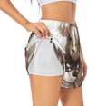thumbnail image 3 of Lsque Cute Cow Bath Printed Women's Running Shorts with Liner Pockets,Elastic Quick Dry Workout Athletic Gym Yoga Shorts,Womens High Waist Shorts-XX-Large, 3 of 9
