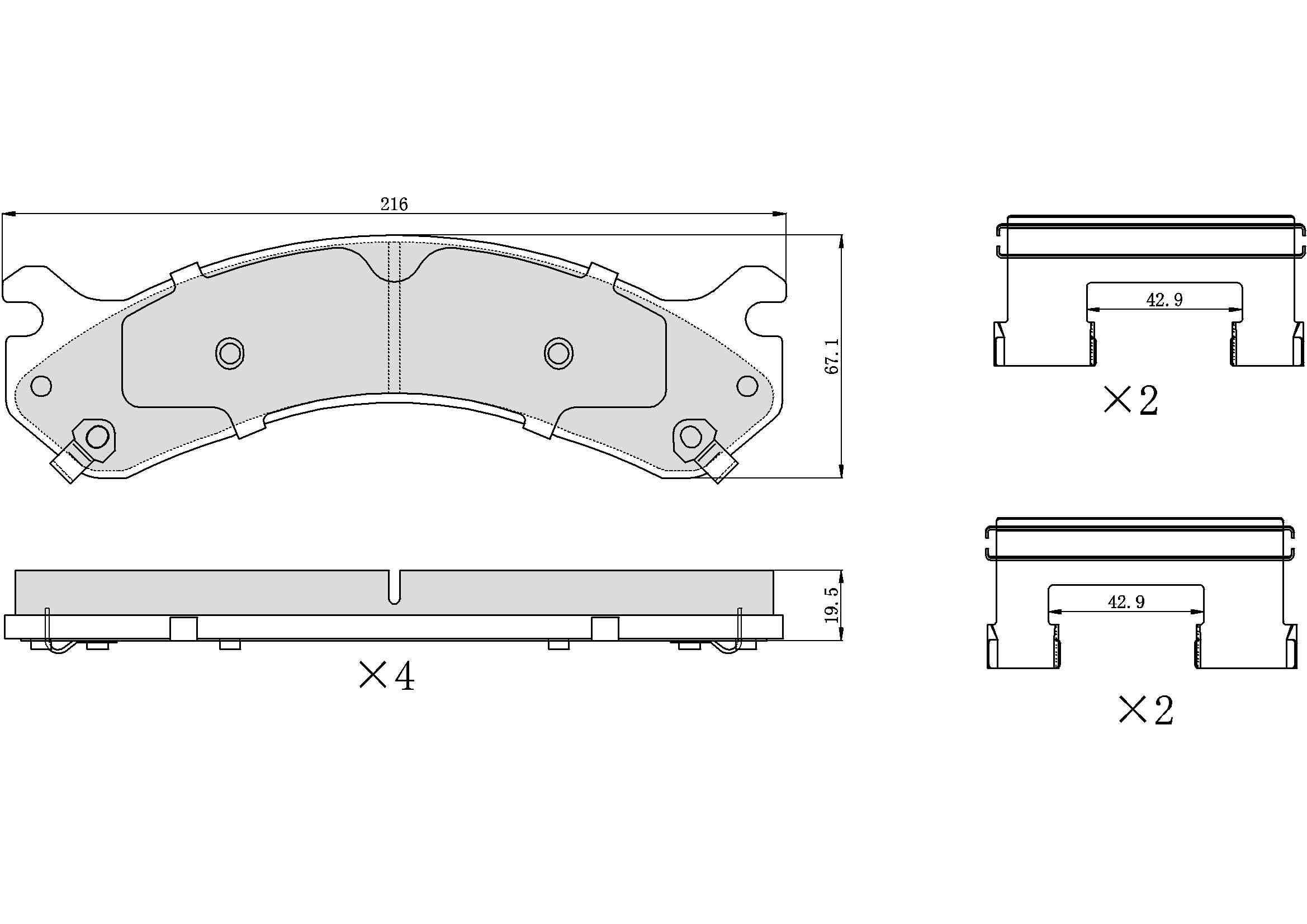 Ultra HC 1000 Brake Pad Set, Front HC10.0909.0.F, Chevrolet Express 2500 2020-2018