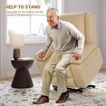 thumbnail image 2 of Bingirl 22-Inch PU Leather Power Lift Recliner Chair with Massage and Heat in Beige Color, 2 of 8