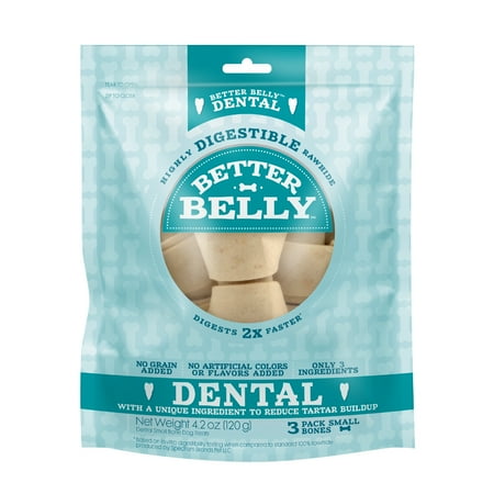 UPC: 0810833020027 | Better Belly Dental Easily Digestible Dog Chews 3 Count Small Bones  Tartar Reduction Dog Treats