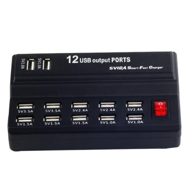 Chargeur USB avec Multiples Ports, Charge Intelligente, Chargeur Rapide, Station USB, Prise Hub, Chargeur Rapide Multiport, Barre d'Alimentation pour Téléphone Mobile et Tablette