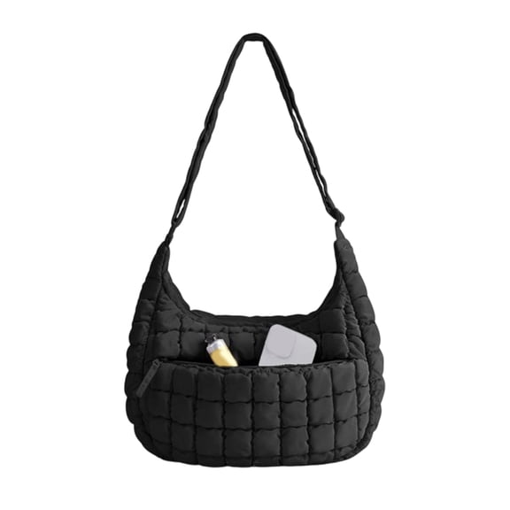 Women's Quilted Puffer Crossbody Bag, Adjustable Strap for Trendy Shoulder Purse and Everyday Use