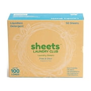 Sheets Laundry Club - Laundry Detergent Sheets (Up to 100 Loads) 50 Laundry Sheets - Fragrance Free - New liquidless laundry detergent Good for the earth making laundry a breeze.