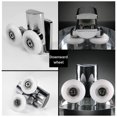 thumbnail image 2 of Kearding Ruedas dobles para puerta de ducha de alta resistencia, 2 uds., rodillos superiores, ruedas cromadas, cojinete de puerta corredera, Accesorios de baño, 2 of 6