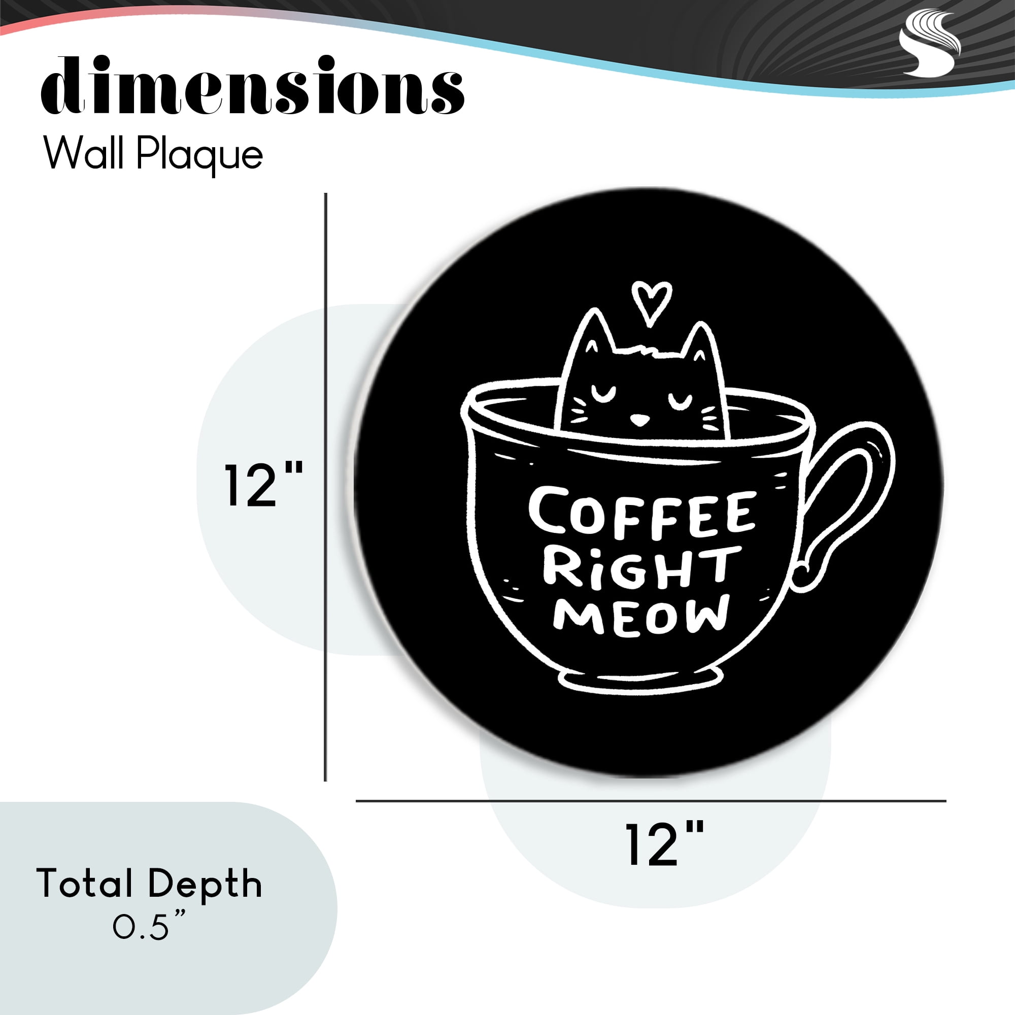 Stupell Industries Coffee Right Meow Circular Wall Plaque, design by EduEly Designs