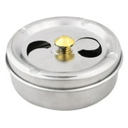 Unique Bargains Unique Bargains Desk Rotating Lid Cylinder Metal Holder Ashtray Organizer