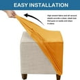 thumbnail image 3 of Ottoman Cover Square Velvet Ottoman Covers Protector for Footrest Foot Stool Furniture Stretch Comfortable with Elastic Bottom Small Yellow, 3 of 6