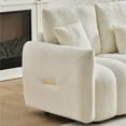 thumbnail image 5 of Miekor Furniture 35 "Teddy fabric sofa, modern lounge chair, upholstered with a pillow, apartment, office, living room and bedroom off white No.0326, 5 of 8