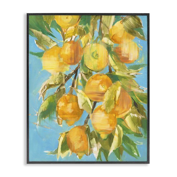 Stupell Industries Modern Lemon Tree over Blue Black Framed Giclee Art, 11 x 14, by Liz Jardine