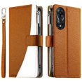 thumbnail image 1 of Funda cartera GANGXUN para OPPO A78 5G , cuero PU con tarjetero, cremallera, correa de mano, soporte y protección 560°, 1 of 6