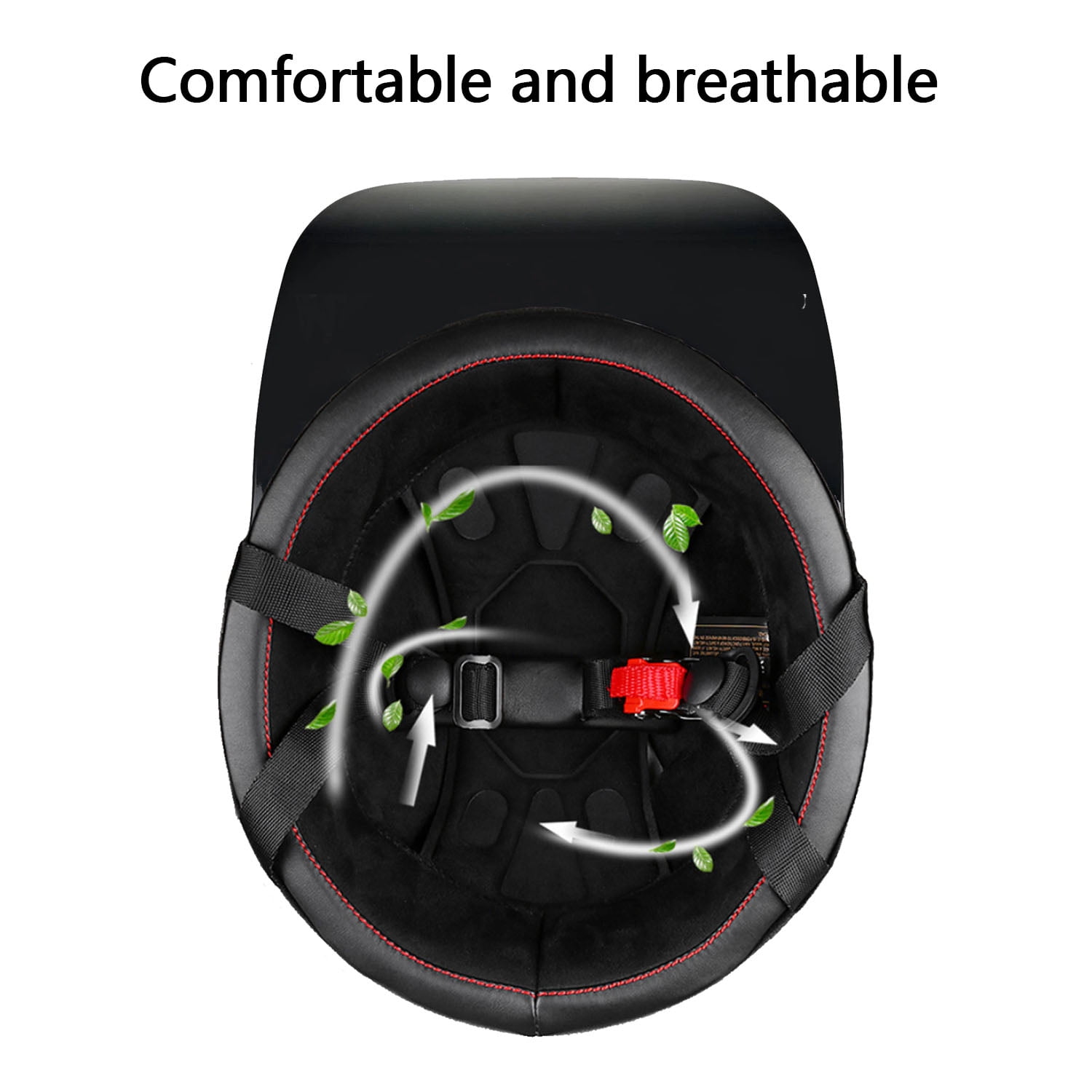 Adult unisex black semi motorcycle helmet, transport approved, baseball cap style for motorcycles and electric vehicles.（XL 61-62cm）