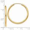 thumbnail image 4 of 14k Yellow Gold Round Endless 2mm Hoop Earrings, 4 of 8