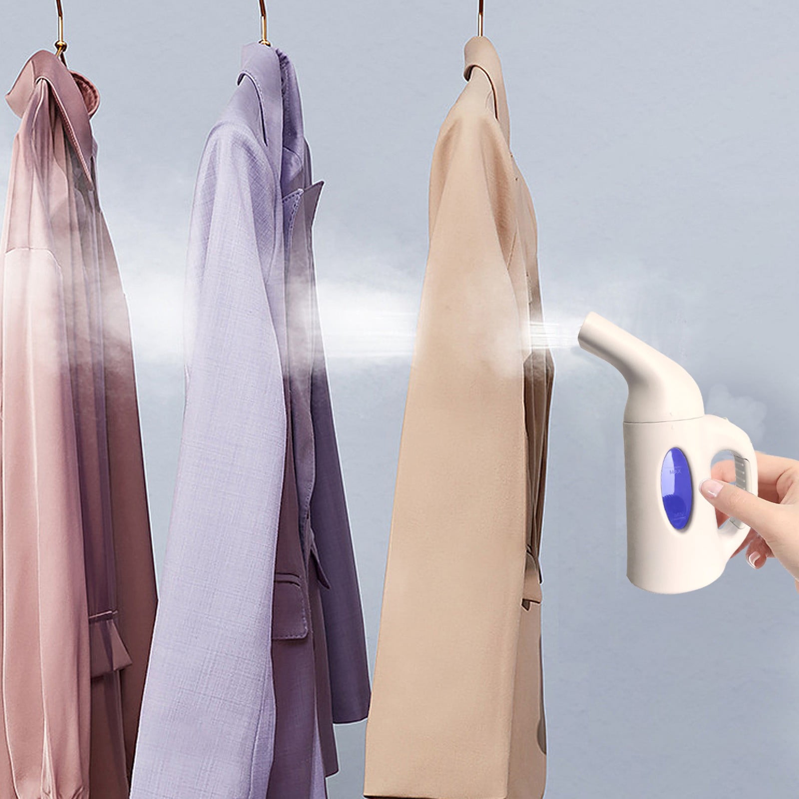 Gnmfd Handheld Travel Garment Steamer for Clothes Wrinkle Remover, Portable Mini Steam Iron for Home Hotel Curtains Dresses Shirts Bedding, Powerful Quick Heating Travel Use
