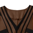 thumbnail image 4 of Qgtaibl Womens Stripe Plus Size Dress Fashion V Neck Half Sleeve Color Block Dress Summer Loose Fit Lightweight Breathable Beach Maxi Dress Coffee XXXL, 4 of 8