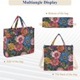 thumbnail image 6 of FORMRS Womens Corduroy Tote Bag Crossbody Shoulder Handbag with Pocket, Vibrant Blooming Flowers, 6 of 7
