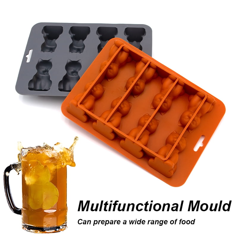 1pc 3D cat ice cube mold, easy to release silicone ice hockey machine, suitable for cold drinks, whiskey, and cocktails, BPA fre