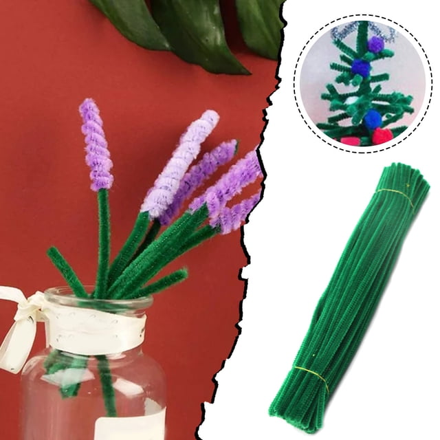 Versatile Pipe Cleaners for Arts and Crafts - 100 Solid Color Set Ideal for DIY Projects Decorations and Educational Activities