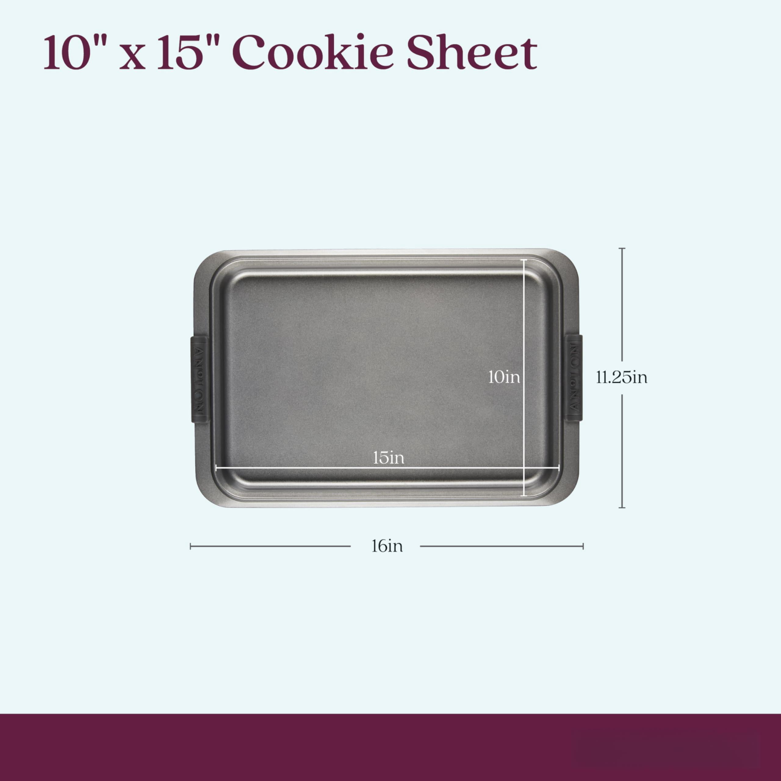 Advanced Nonstick Bakeware With Grips  Cookie Sheet / Baking - 10 Inch X 15 Gray