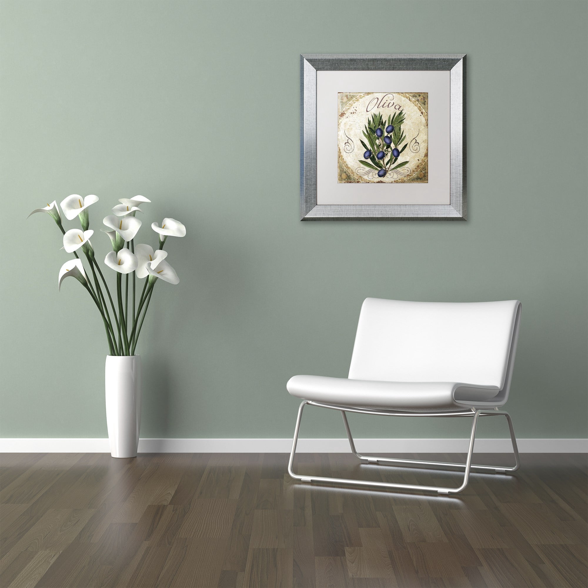 Trademark Fine Art "Mangia V" Canvas Art by Color Bakery White Matte, Silver Frame