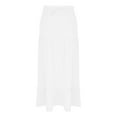 thumbnail image 5 of Jinhomg Side Split Long Skirts for Women Flowy Swing Tiered Maxi Skirt Plus Size Elastic Waist A-Line Pleated Skirts Casual Loose Vacation Boho Skirts White M, 5 of 8