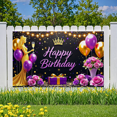 thumbnail image 6 of Glamorous Gold Glitter Woman Silhouette Happy Birthday Banner Party Decoration Background Backdrop for Birthday Party Celebrations Photography Props and Festive Decorations, 6 of 7