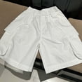 thumbnail image 5 of Girls' Cargo Shorts White Lightweight Summer Casual Shorts with Elastic Waist for Big Kids, Athletic Play Shorts for Girls 7-15 Years,Size 14-15 T, 5 of 7