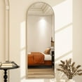 thumbnail image 2 of BEAUTYPEAK Miroir Pleine Longueur 64"x21 Pouces Miroir sur Pied Arqué Miroir Pleine Longueur, Argent, 2 of 6