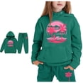 thumbnail image 4 of Kids Tracksuit Athletic Sweatsuits Sets,2PC Long Sleeve Green Hooded Sweatshirt and Jogger Sweatpants Winter Clothes Girls' Clothing Sets 4-5 Yeats Cute&nbsp;Boys Girls&nbsp;Clothing, 4 of 6