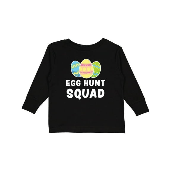Inktastic Egg Hunt Squad with Easter Eggs Boys or Girls Long Sleeve Toddler T-Shirt